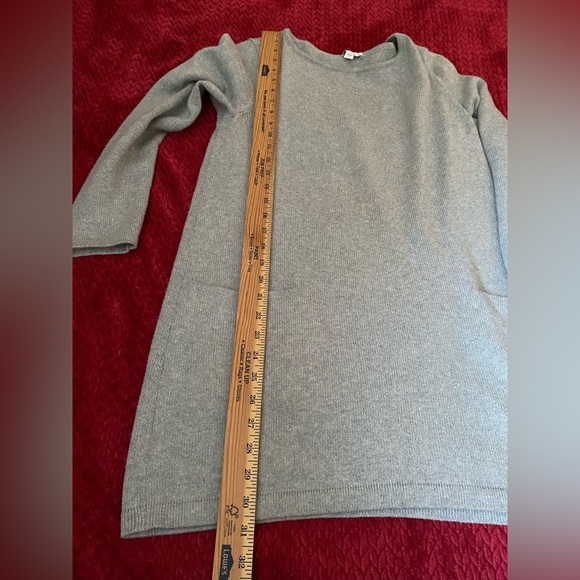 J Jill Pure Jill Cotton Wool Pullover Tunic Sweater Boat Neck Pockets Gray, S - Picture 6 of 12
